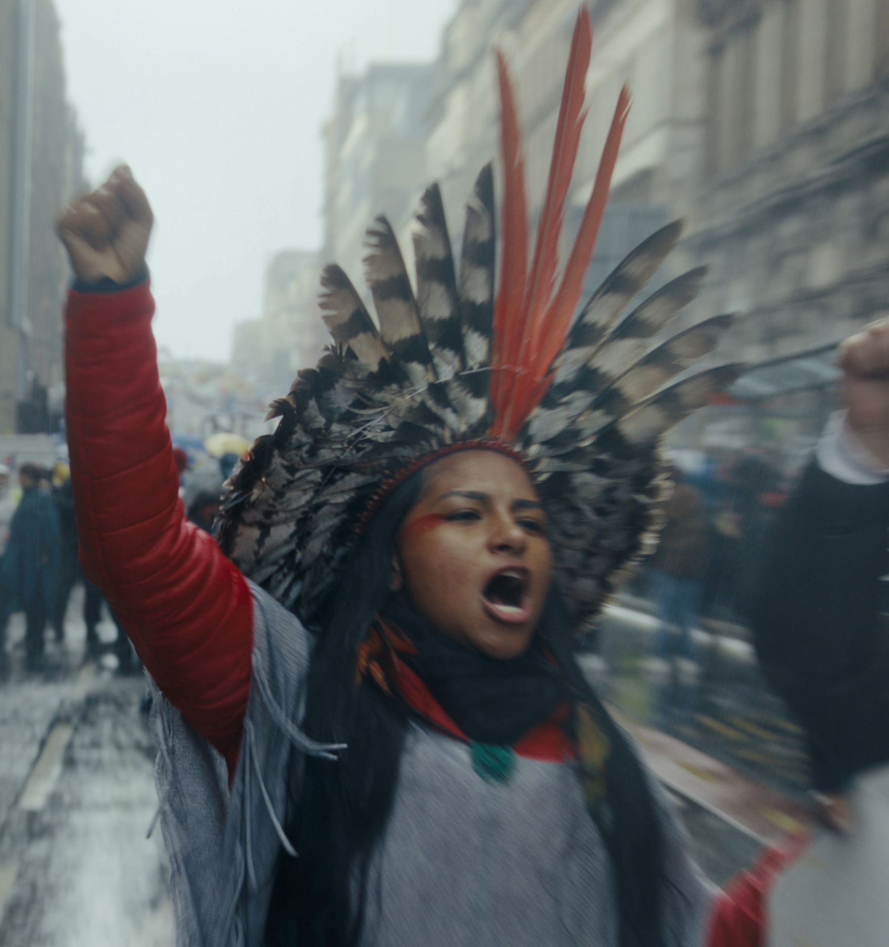 Juma Xipaia at a protest in Glasgow